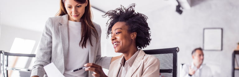two women at work